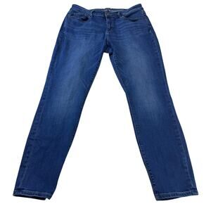 LOFT Women's Curvy Skinny Medium Wash Blue Denim Jeans Size 10